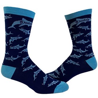 Men's Daddy Shark Socks Cute Funny Family Cool Best Dad Vacation Footwear
