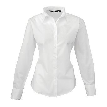 Premier Womens/Ladies Poplin Long-Sleeved Shirt