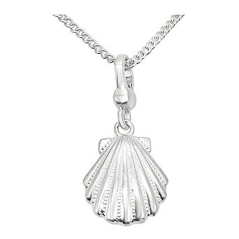 Alamode 925 Sterling Silver Seashell Necklace