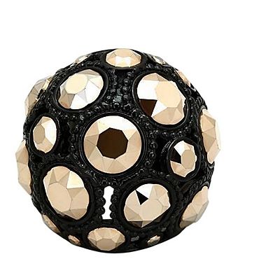 Alamode Black Ion Plating Crystal Domed Ring