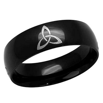 Alamode Black Ion Plating Celtic Knots Ring