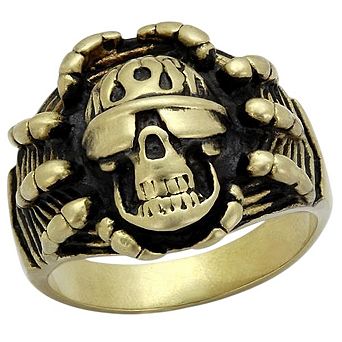 Alamode Antique Copper Ion Plated Epoxy Skull Ring