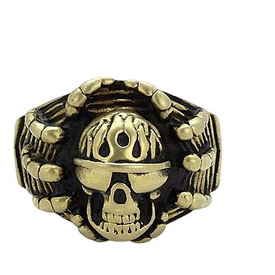 Alamode Antique Copper Ion Plated Epoxy Skull Ring