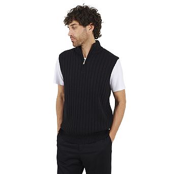 Brave Soul Mens Funnel Neck Sleeveless Jumper