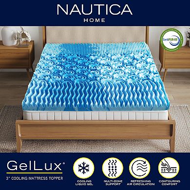 Nautica 3 in. GelLux Cooling Gel Memory Foam Mattress Topper