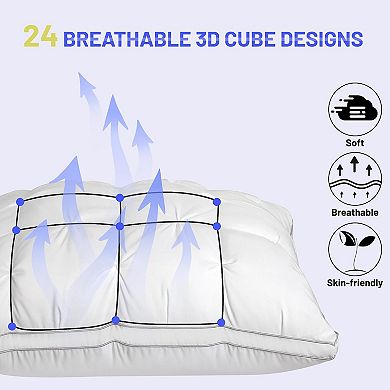 Inhand Fluffy Support Bed Pillows Set of 2, Super Soft Premium Down-Alternative for Side Sleeper
