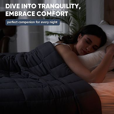 Inhand Weighted Blanket 48"x72" 15lbs, Cooling Blanket with Glass Beads, Soft Breathable Microfiber
