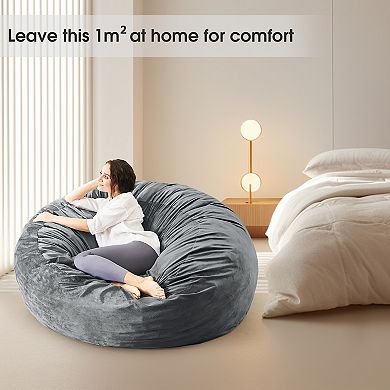Inhand Memory Foam Fill 2-in-1 Bean Bag Chair with Soft Removeable Cover - Convertible Bean Bag Bed