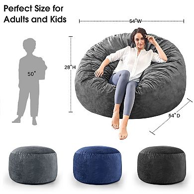 Inhand Memory Foam Fill 2-in-1 Bean Bag Chair with Soft Removeable Cover - Convertible Bean Bag Bed