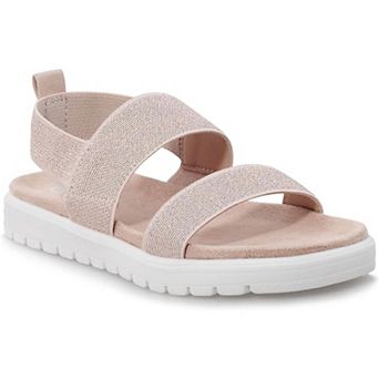Girls Sandals Summer Shoes Open Toe Elastic Back Strap Sandals Flat for Little Kids Big Kids