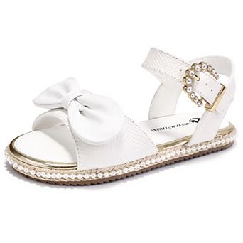 Girls Flat Sandals Open Toe Espadrille Summer Shoes with Adjustable Ankle Strap