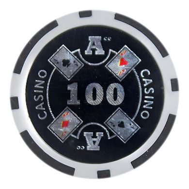 25-Piece $100 Poker Chips, Heavyweight Clay Composite Chips for Home Games and Casino Parties