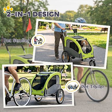 Aosom 2 in 1 Pet Stroller Dog Bike Trailer for Medium Dogs