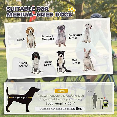 Aosom 2 in 1 Pet Stroller Dog Bike Trailer for Medium Dogs