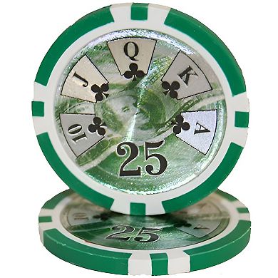 Clay Composite Poker Chips, Casino-Style Chips for Home Games $25 of 25 Pieces