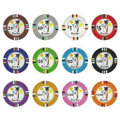 $5 Poker Chips 25 Pack Greek Key Design, Clay Composite, Round Chips for Poker & Blackjack