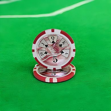 Clay Composite Poker Chips, Denomination of $5 25 Pieces, Standard Casino Style Chips