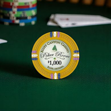 Casino Poker Chips $1,000 Value, 25 Count Clay Composite Greek Key Edge Chips