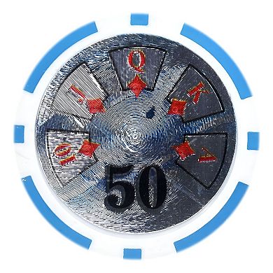 Clay Composite Poker Chips, Denomination of $50 25 Pieces, Standard Casino Style Chips