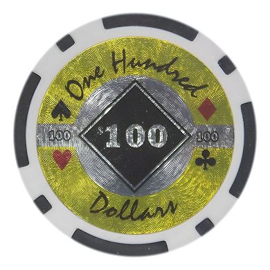 Casino-Style Clay Poker Chips, 25 Pieces $100 Chips for Stacking, Handling, and Play