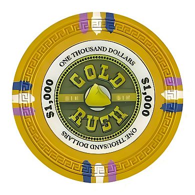 Poker Chips 25 Count $1,000 Set, Clay Composite Greek Key Mold Chips for Home Games
