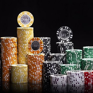 $1,000 Poker Chips 25 Pack Coin Inlay, Clay Composite with Metal Denomination