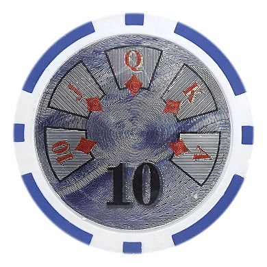 Heavyweight Poker Chips, Clay Composite Chips with Large Denomination Numbers $10 of 25 pieces