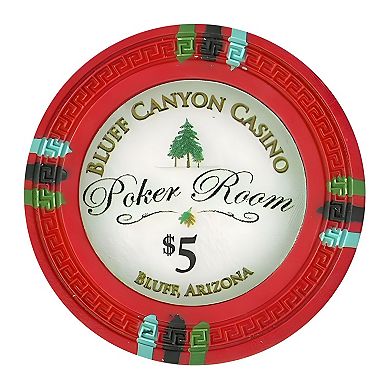 Bluff Canyon $5 Poker Chips 25 Pack Clay Composite Greek Key Mold