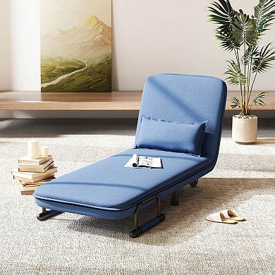 Costway 3-in-1 Convertible Sofa Bed with 5-Position Adjustable Backrest & Lumbar Pillow