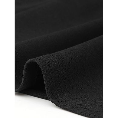 Work Dresses for Women's Tie Neck Puffy Short Sleeve Business Office Short Dress
