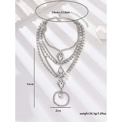 Sparkling Crystal Toe Ring and Anklet Set