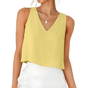 V Neck Sleeveless Top