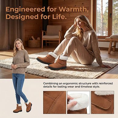 Women's Hook-and-Loop Ankle Non Slip Winter Boots