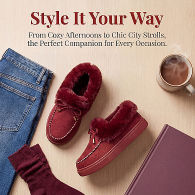 Women's Winter Boot Bow Detail Flat Snow Boots for Comfortable Outdoor Wear