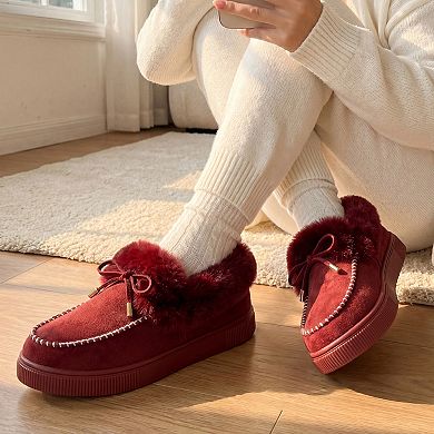 Women's Winter Boot Bow Detail Flat Snow Boots for Comfortable Outdoor Wear