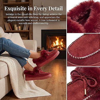 Women's Winter Boot Bow Detail Flat Snow Boots for Comfortable Outdoor Wear