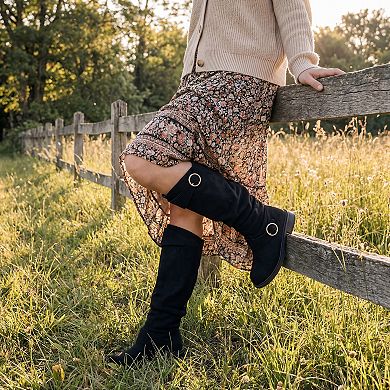 Women's Knee High Shoes Low Block Heel Soft Cushioned Boots