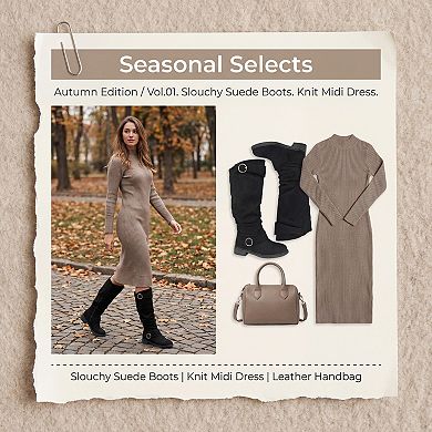 Women's Knee High Shoes Low Block Heel Soft Cushioned Boots