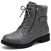 grey dress boots for women Modisza Womens Knee High Boots Suede Chunky Heel Lace up Riding Boot Lug  Sole Western Winter Dress Tall Boots Grey 8.5