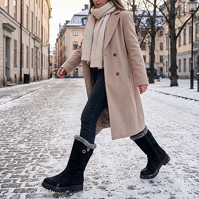 Women's Bukcle Warm Block Heel Snow Mid-Calf Boots