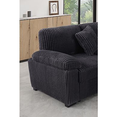 117.75'' Corduroy Modular Sectional Sofa with Storage Chaise and Pull-Out Bed