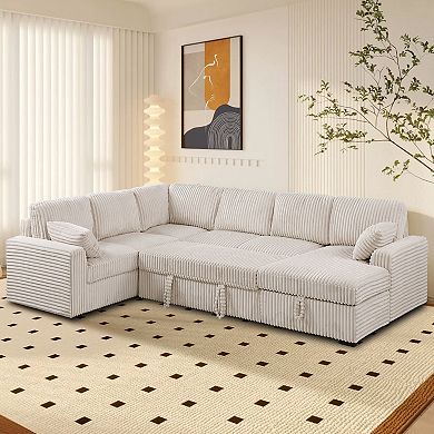 116.5'' Modular Sectional Sofa With Pull - Out Bed & Storage Chaise