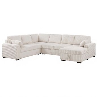 116.5'' Modular Sectional Sofa With Pull - Out Bed & Storage Chaise