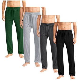 Mens 4 Pack Soft Pajama Pants Open Bottom