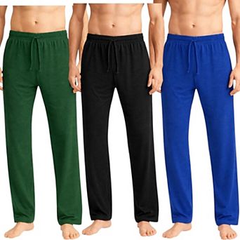 Mens 3 Pack Soft Pajama Pants Open Bottom