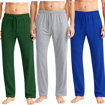 Mens 3 Pack Soft Pajama Pants Open Bottom