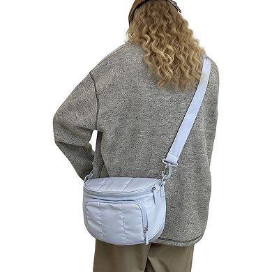 Women's Crossbody Shoulder Bag with Multiple Zip Pockets and Adjustable Strap