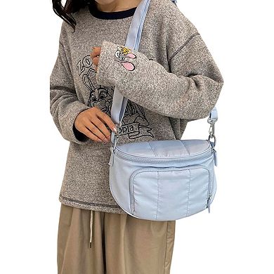 Women's Crossbody Shoulder Bag with Multiple Zip Pockets and Adjustable Strap