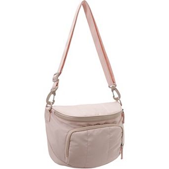 Women's Crossbody Shoulder Bag with Multiple Zip Pockets and Adjustable Strap