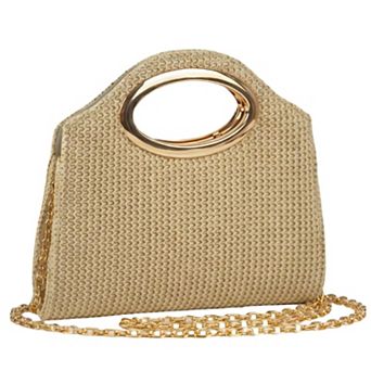 Women's Handbag with Magnetic Closure Polyester Material Stylish Chain Accent